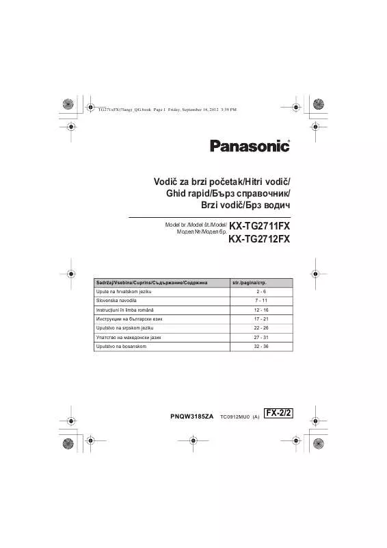 Mode d'emploi PANASONIC KX-TG2712FX