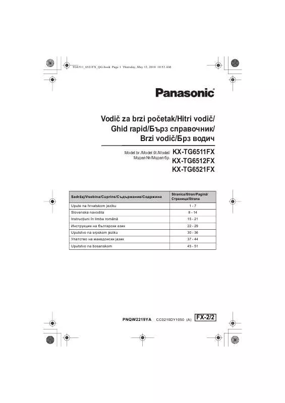 Mode d'emploi PANASONIC KXTG6511FX
