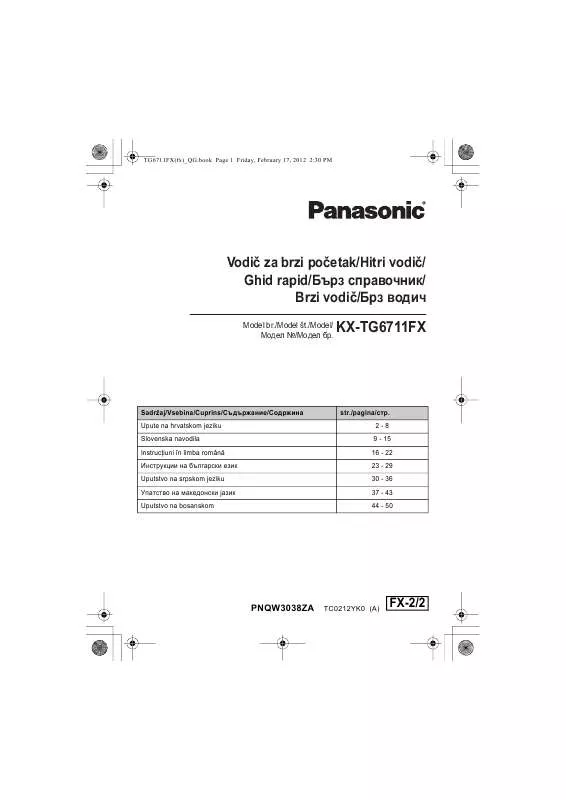Mode d'emploi PANASONIC KX-TG6711FX