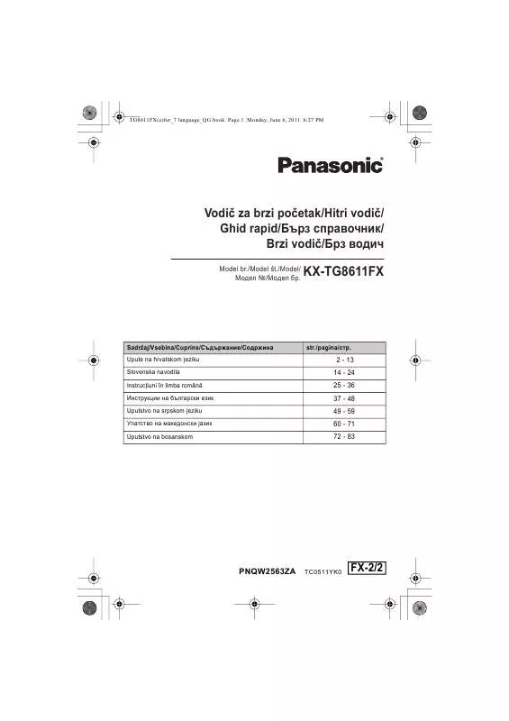 Mode d'emploi PANASONIC KX-TG8611FX