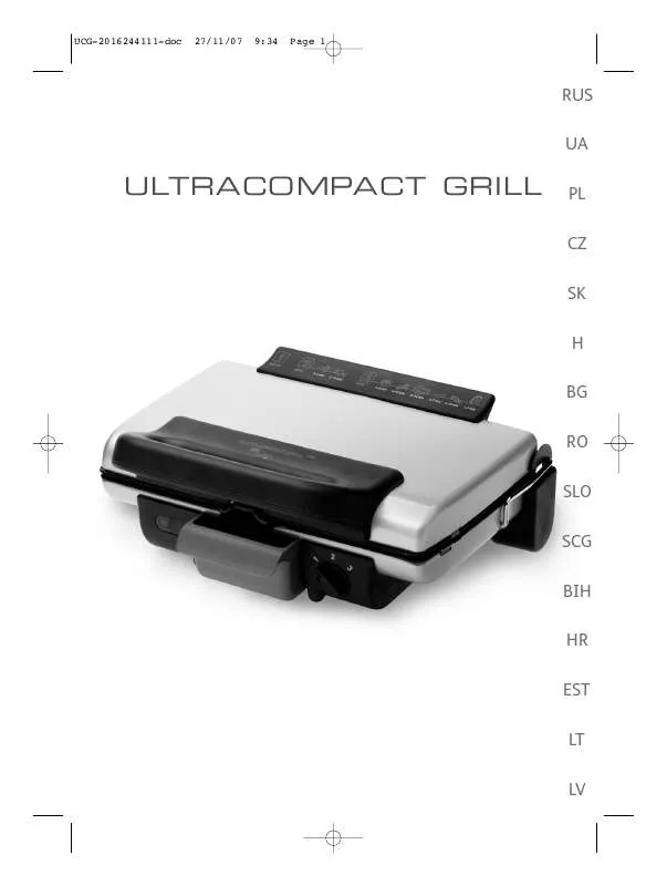 Mode d'emploi TEFAL ULTRA COMPACT GRILL