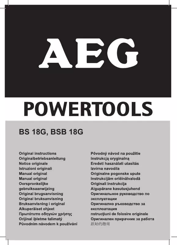 Mode d'emploi AEG BSB 18G