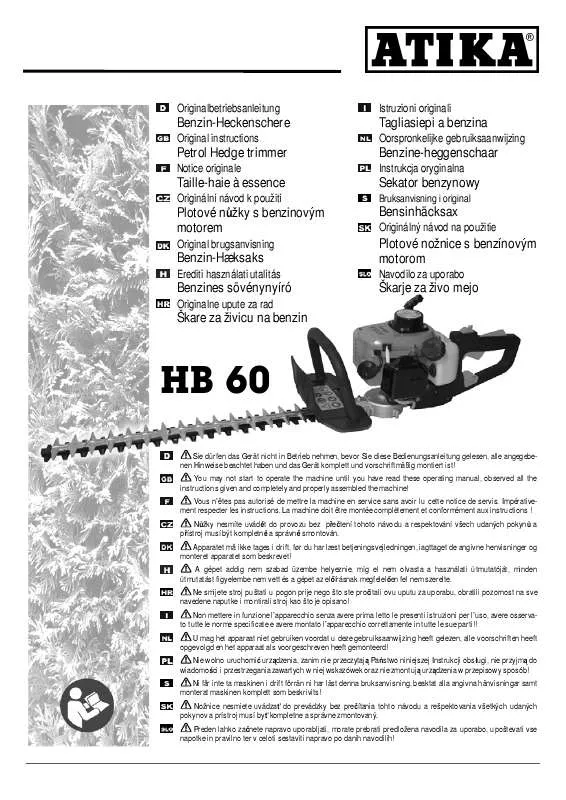 Mode d'emploi ATIKA HB 60