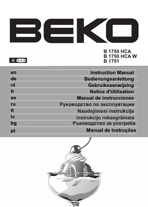 Mode d'emploi BEKO B 1750 HCA