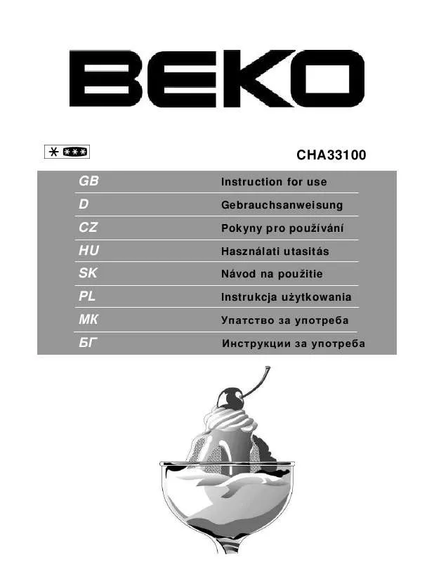 Mode d'emploi BEKO CHA 33100