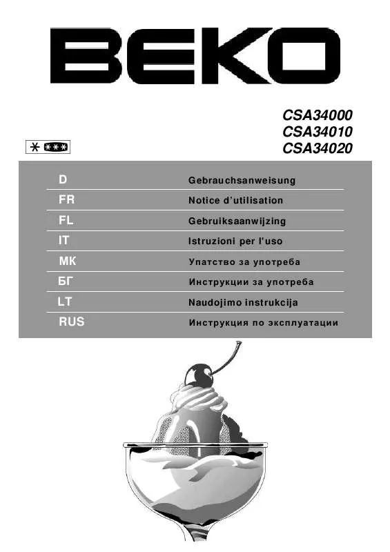 Mode d'emploi BEKO CSA34010