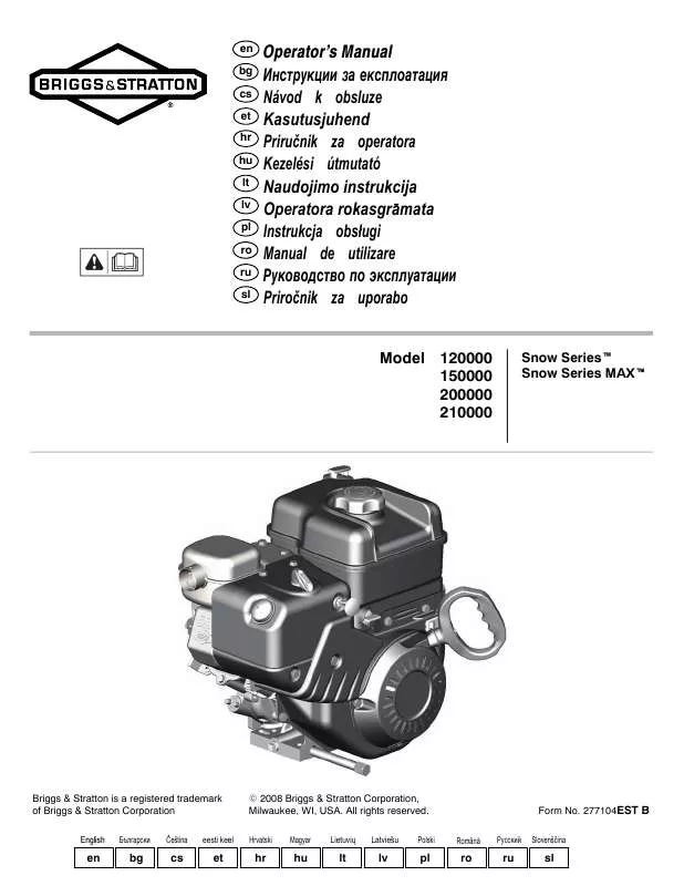 Mode d'emploi BRIGGS & STRATTON 12A300