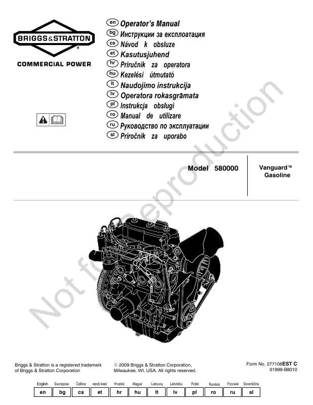 Mode d'emploi BRIGGS & STRATTON 589447