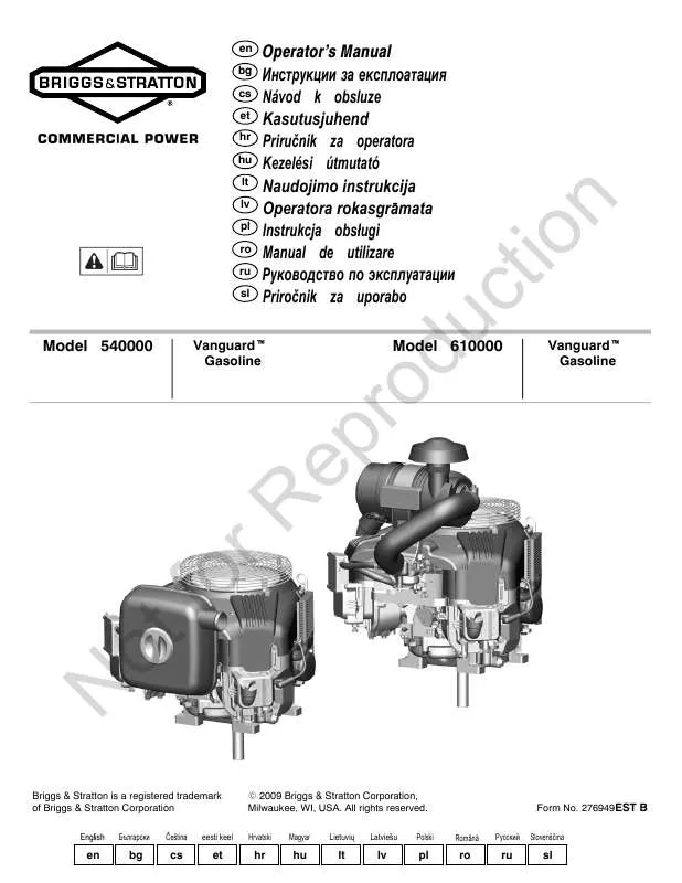 Mode d'emploi BRIGGS & STRATTON 613700