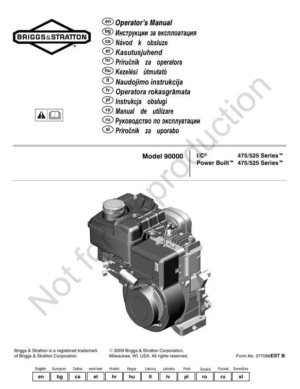 Mode d'emploi BRIGGS & STRATTON 93300