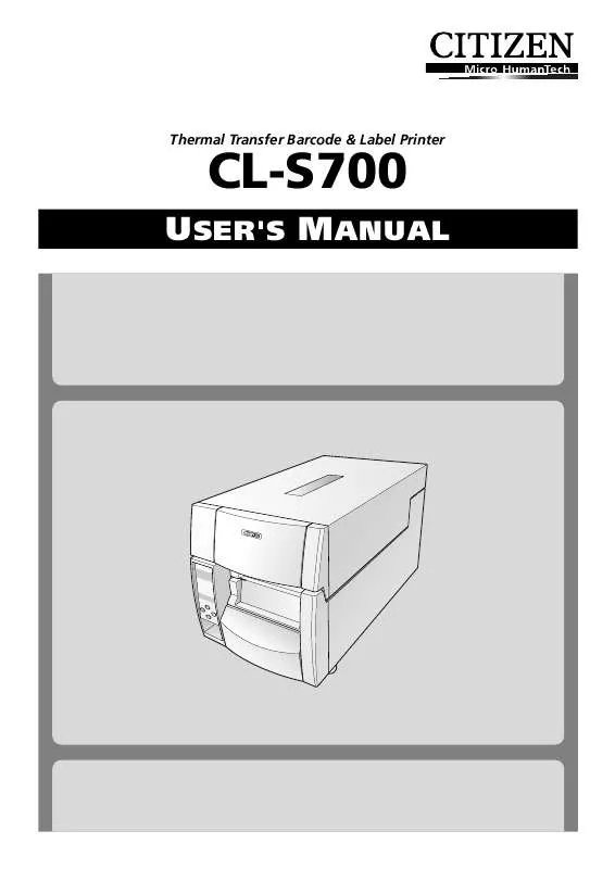 Mode d'emploi CITIZEN CL-S700