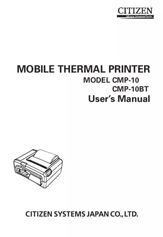 Mode d'emploi CITIZEN CMP-10