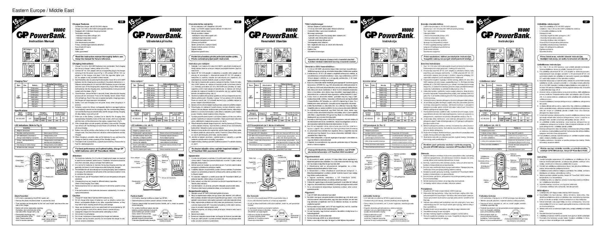 Mode d'emploi GP BATTERIES V800C