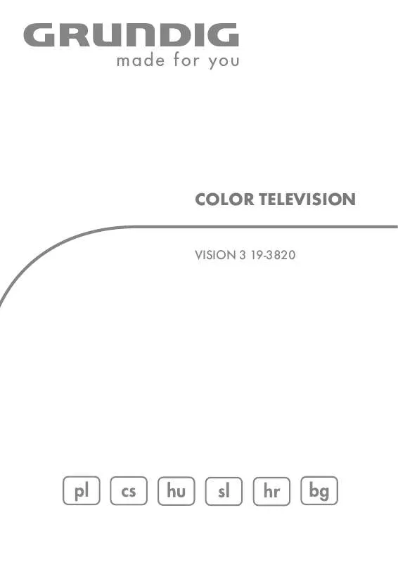 Mode d'emploi GRUNDIG VISION 3 19-3820