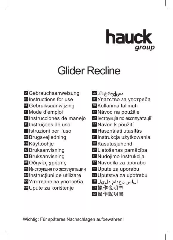 Mode d'emploi HAUCK GLIDER RECLINE