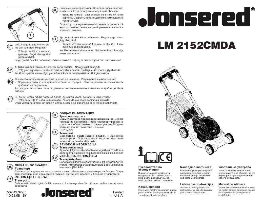 Mode d'emploi JONSERED LM 2152 CMDA