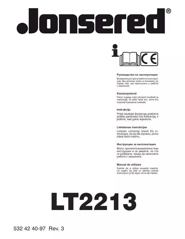 Mode d'emploi JONSERED LT 2213