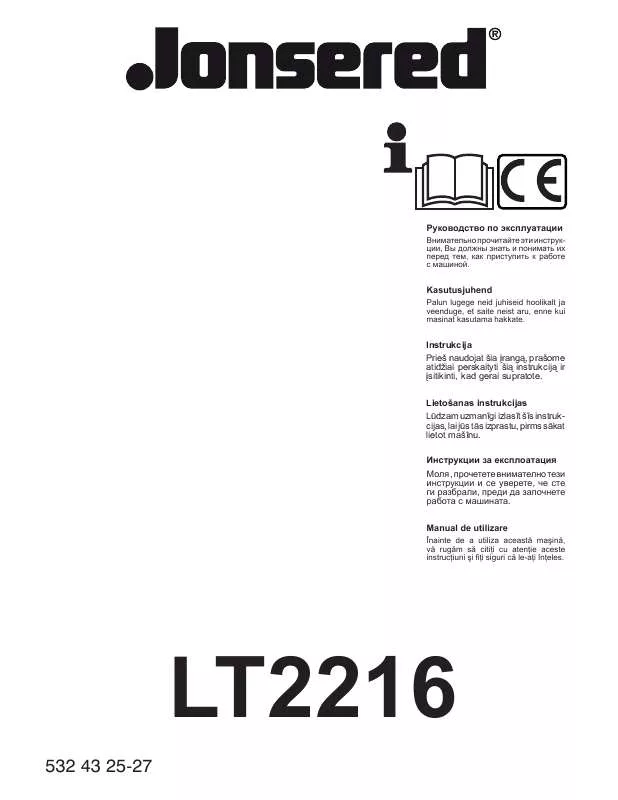 Mode d'emploi JONSERED LT 2216