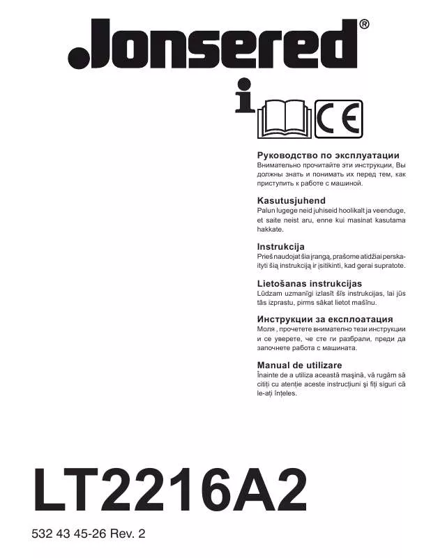 Mode d'emploi JONSERED LT 2216 A2