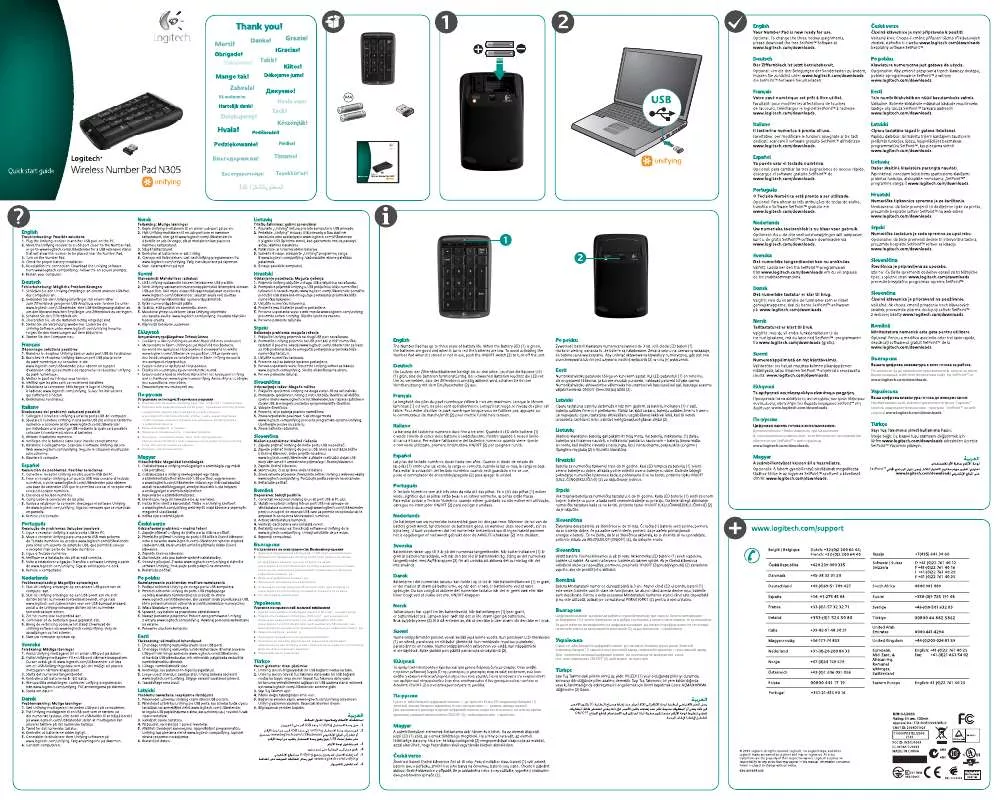 Mode d'emploi LOGITECH N305