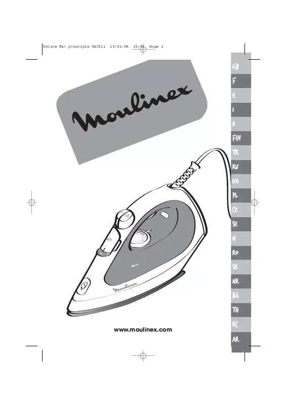 Mode d'emploi MOULINEX FER PRINCIPIO 042511