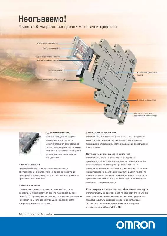 Mode d'emploi OMRON G2RV