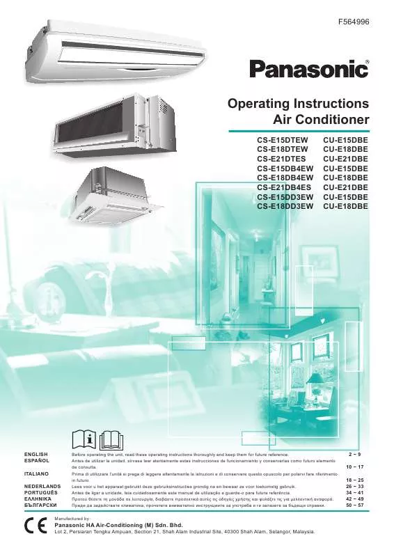 Mode d'emploi PANASONIC CSE15DTEW