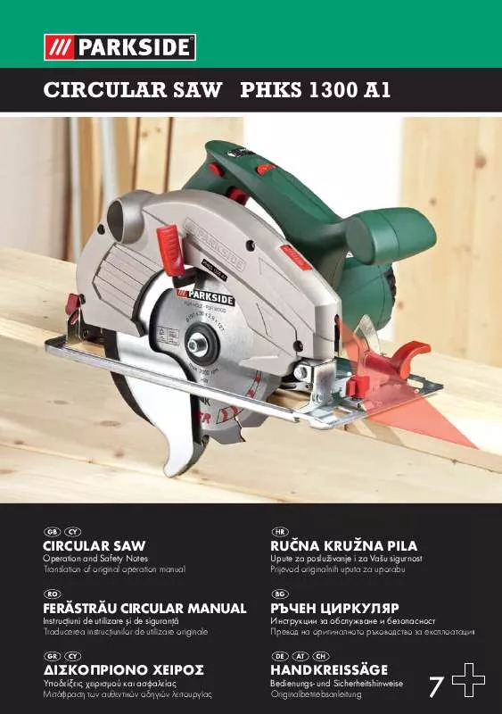 Mode d'emploi PARKSIDE PHKS 1300 A1 CIRCULAR SAW