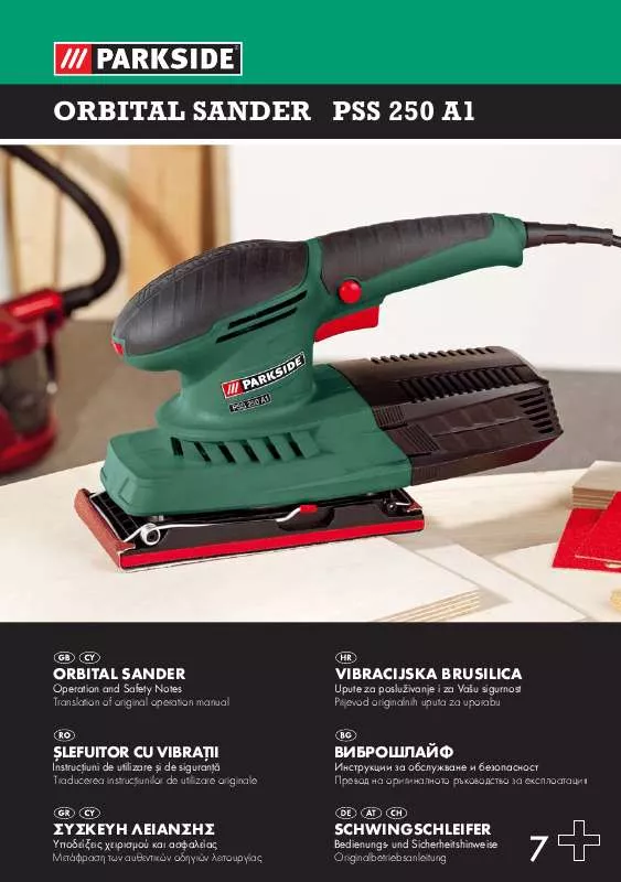 Mode d'emploi PARKSIDE PSS 250 A1 ORBITAL SANDER