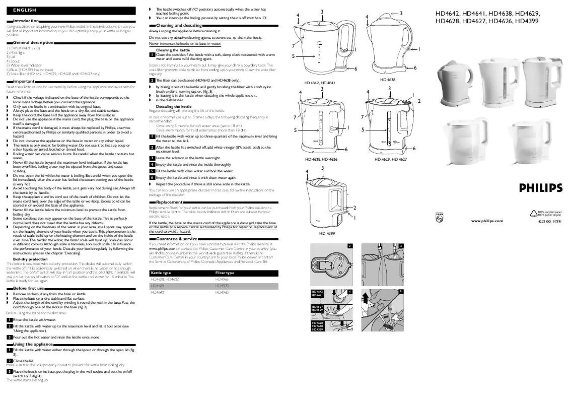 Mode d'emploi PHILIPS HD4399