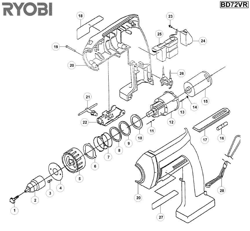 Mode d'emploi RYOBI BD72VR