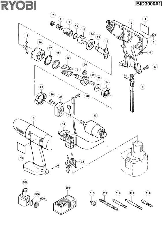 Mode d'emploi RYOBI BID3000-1