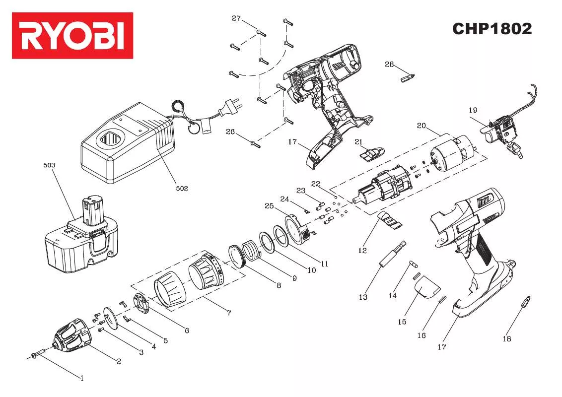 Mode d'emploi RYOBI CHP1802