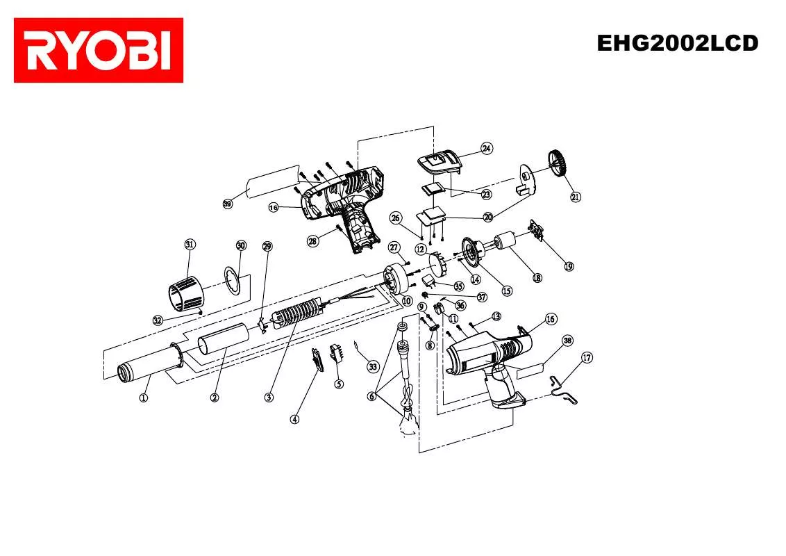 Mode d'emploi RYOBI EHG2002LCD