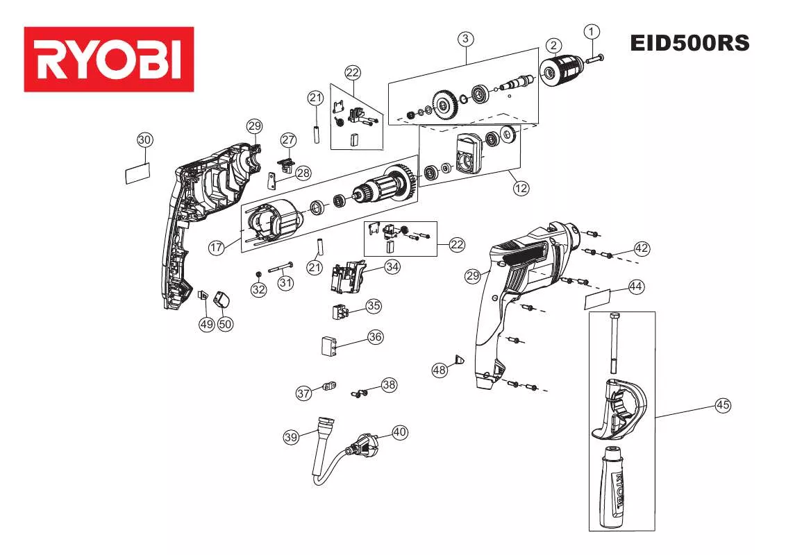 Mode d'emploi RYOBI EID500RS