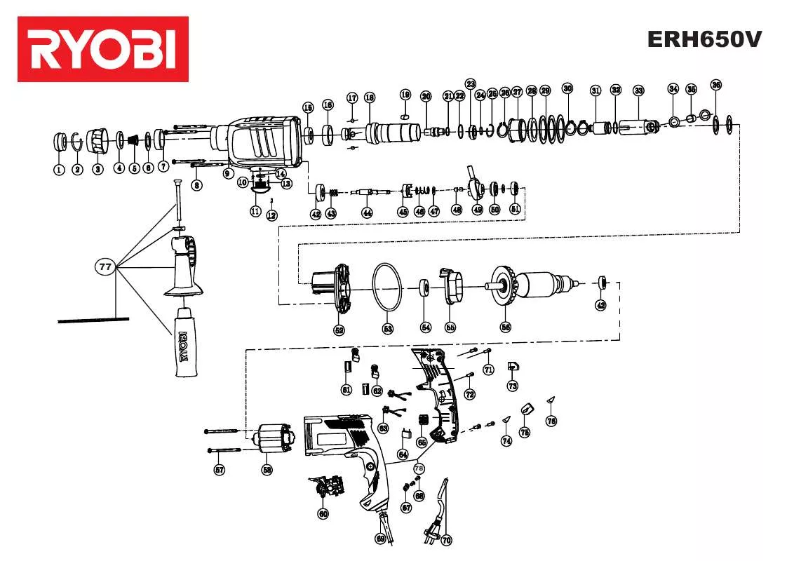 Mode d'emploi RYOBI ERH650V