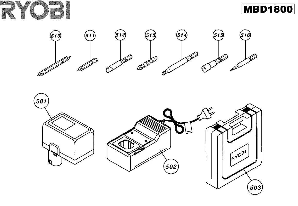 Mode d'emploi RYOBI MBD1800