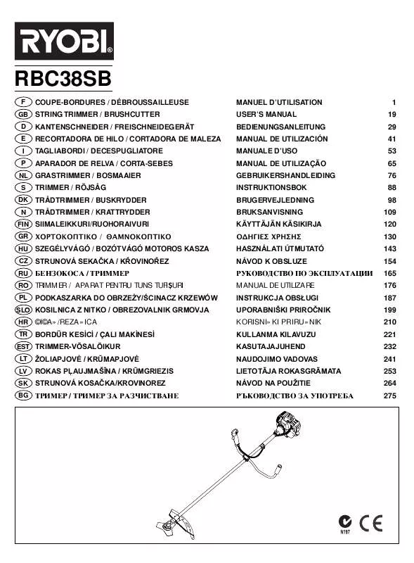 Mode d'emploi RYOBI RBC38SB