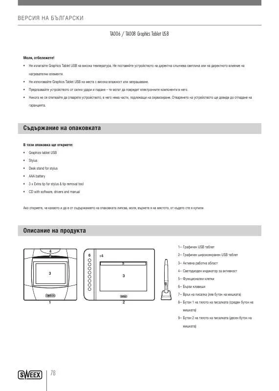 Mode d'emploi SWEEX TA006