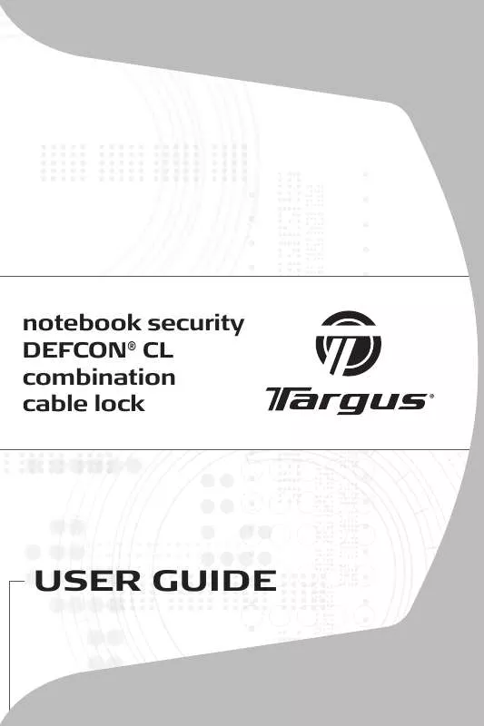 Mode d'emploi TARGUS NOTEBOOK SECURITY DEFCON CL