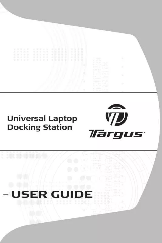 Mode d'emploi TARGUS UNIVERSAL LAPTOP DOCKING STATION