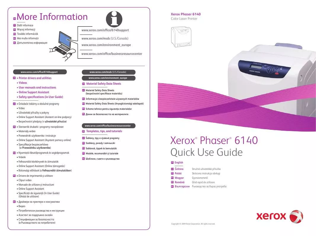 Mode d'emploi XEROX PHASER 6140